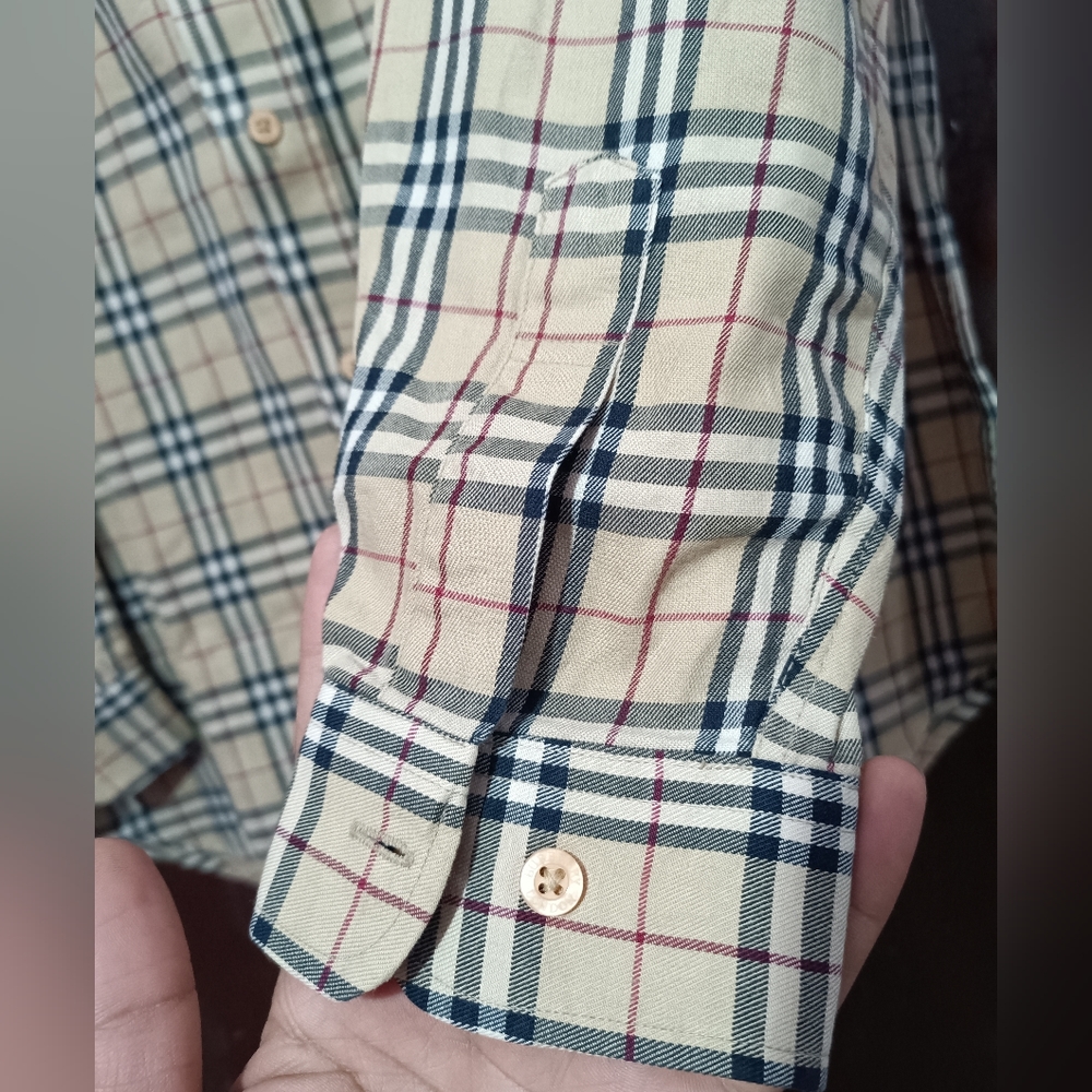 Authentic Burberrys Nova Check Shirt Large made in England - Picture 6 of 14